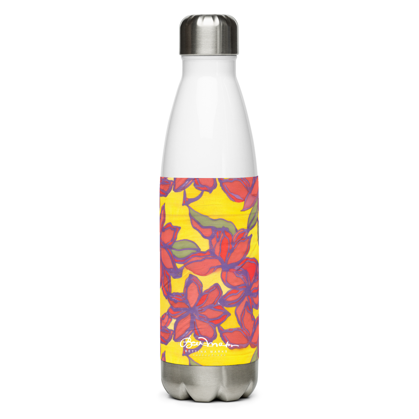 Blue & Orange Floral Stainless steel water bottle