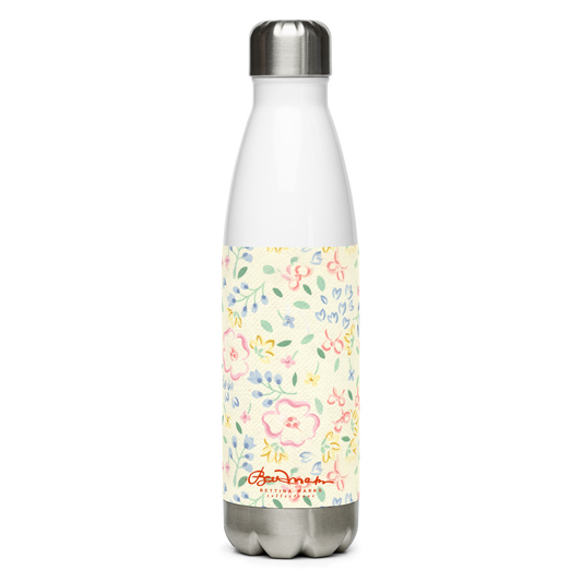 Yellow & Pink Pastel Floral Stainless steel water bottle