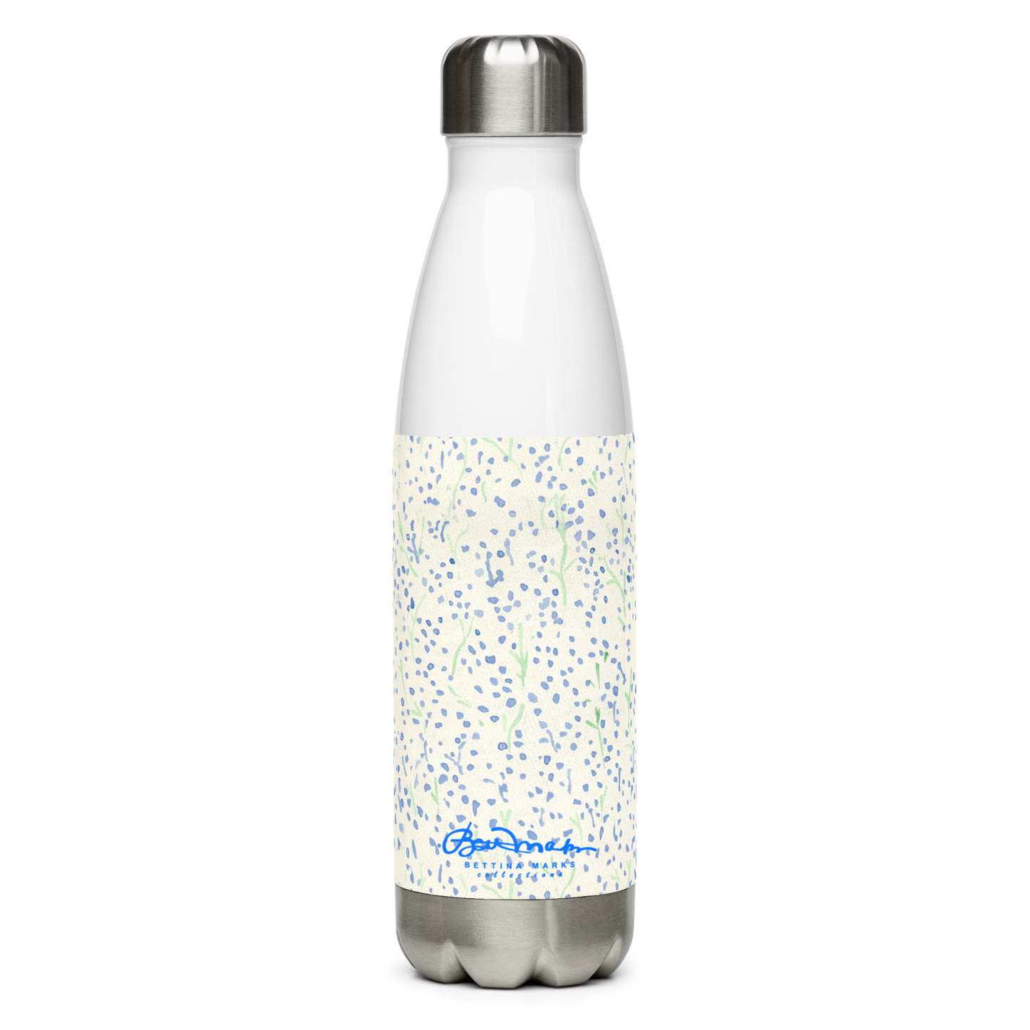 Watercolor Blue Floral Stainless steel water bottle