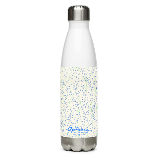 Watercolor Blue Floral Stainless steel water bottle