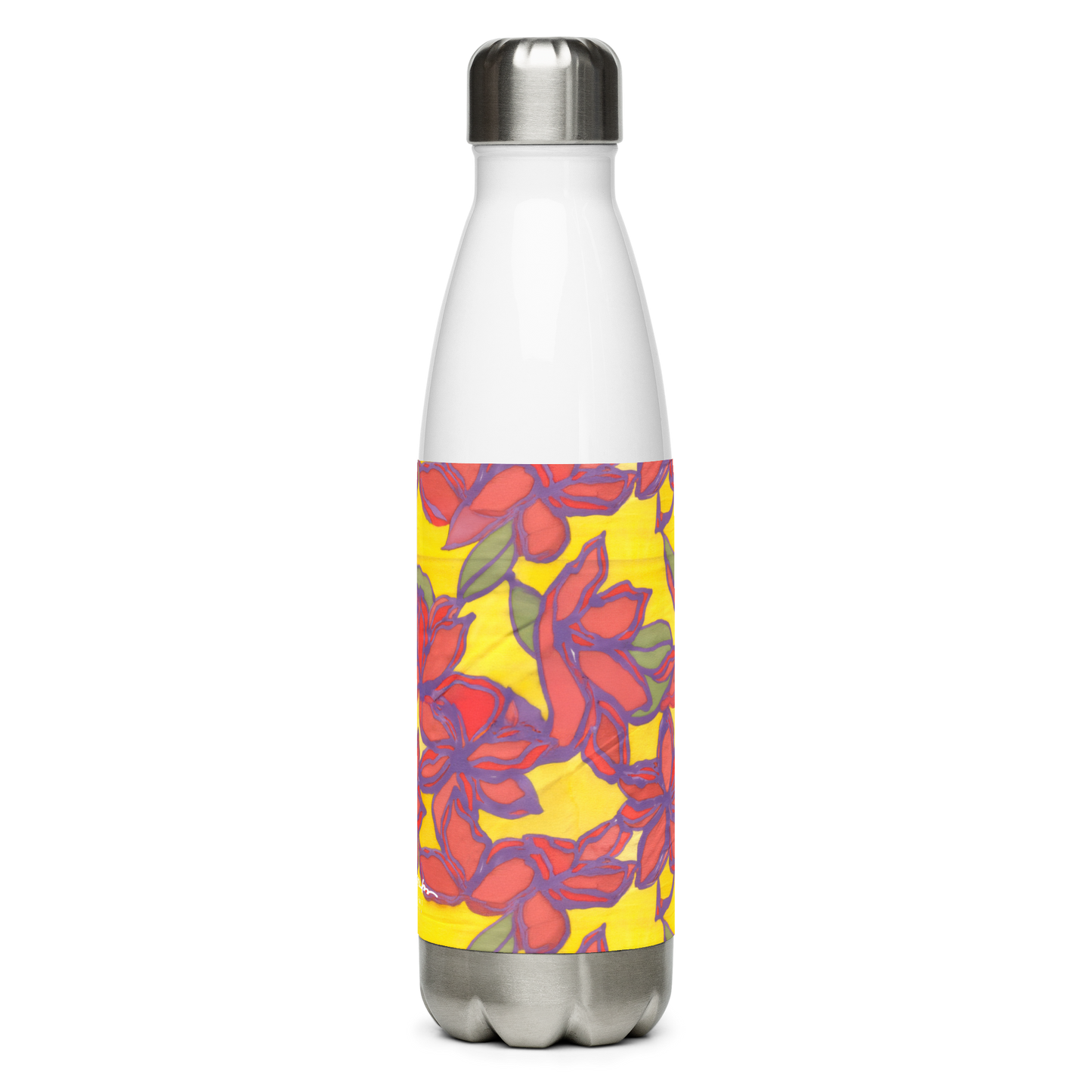Blue & Orange Floral Stainless steel water bottle