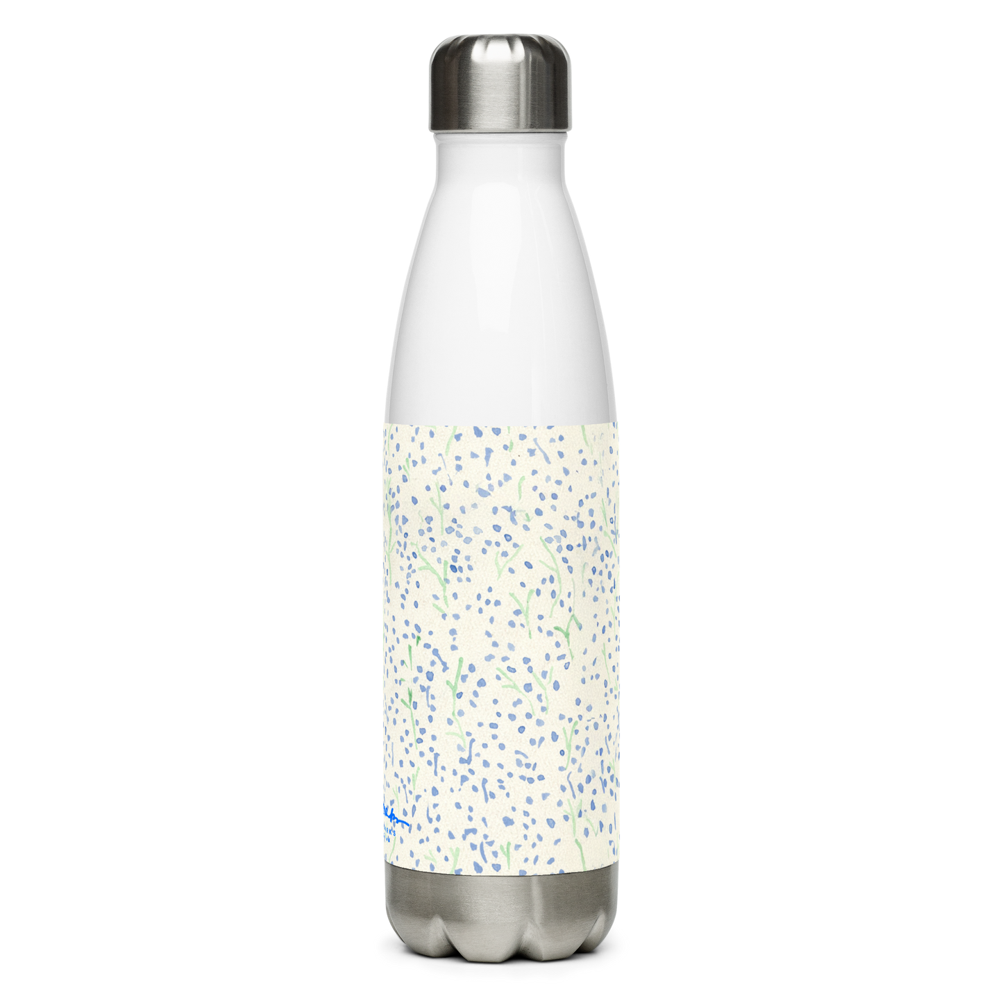 Watercolor Blue Floral Stainless steel water bottle