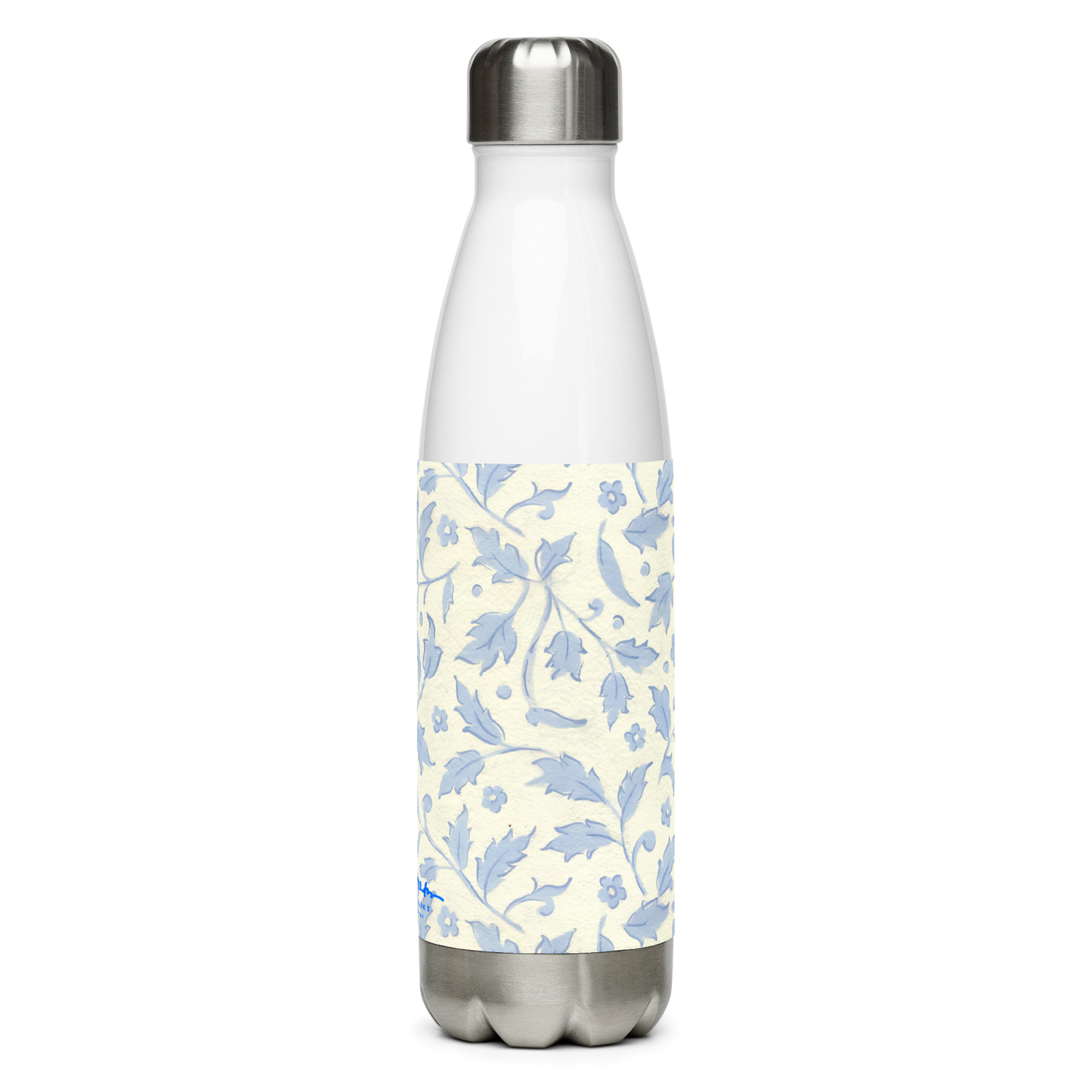Chinoise Blue Florals Stainless steel water bottle