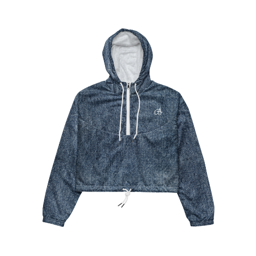 Faux Denim Women’s Cropped Windbreaker