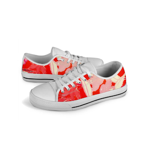 Loose Floral Peony Low Top Sneakers