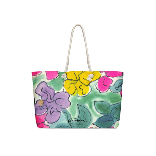 Loose Floral Watercolor Oversized weekender bag