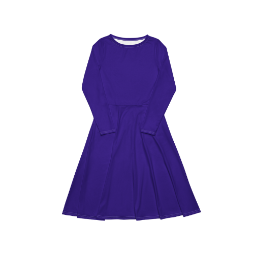 Electric Violet Long Sleeve Midi Dress
