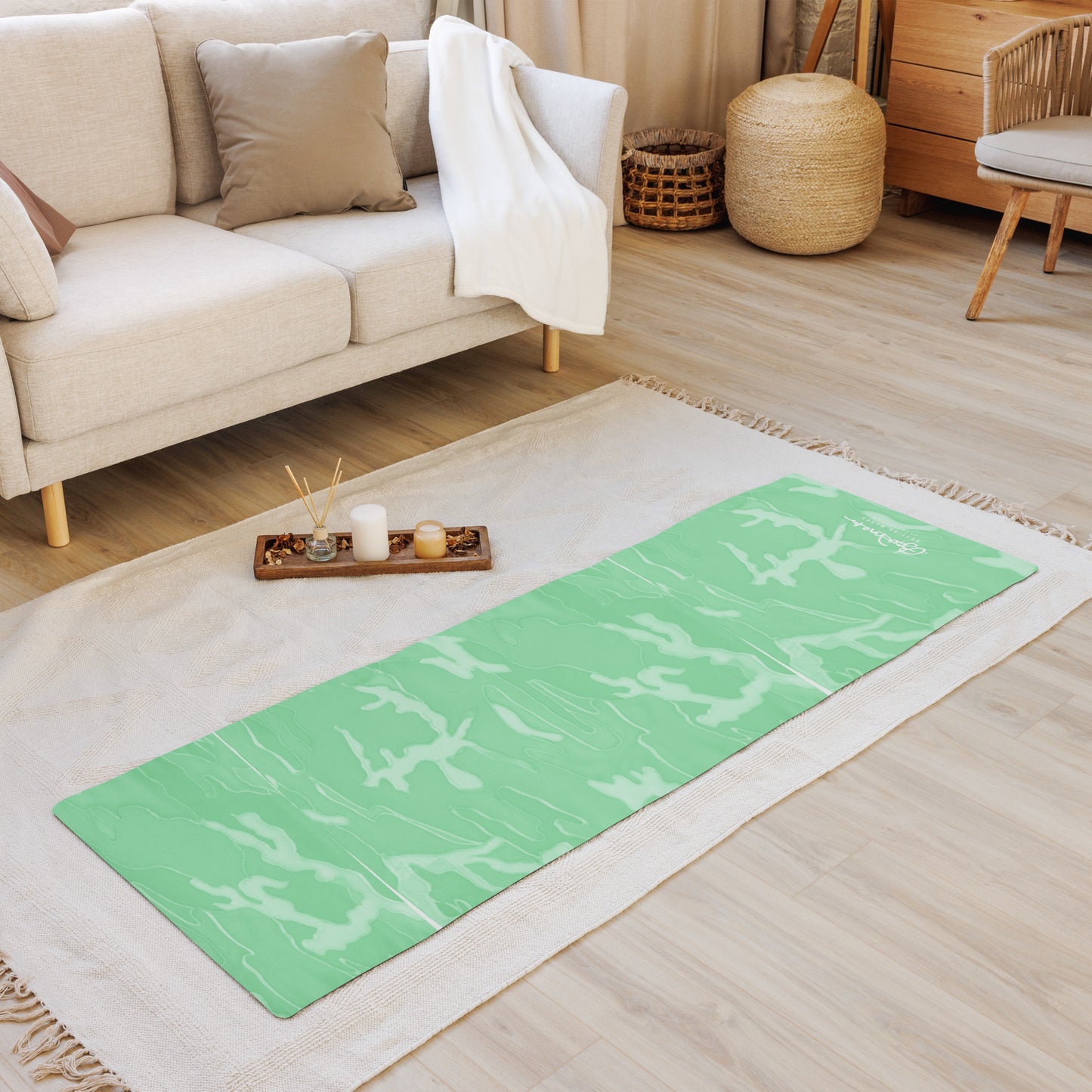 Mint Green Camouflage Yoga Mat