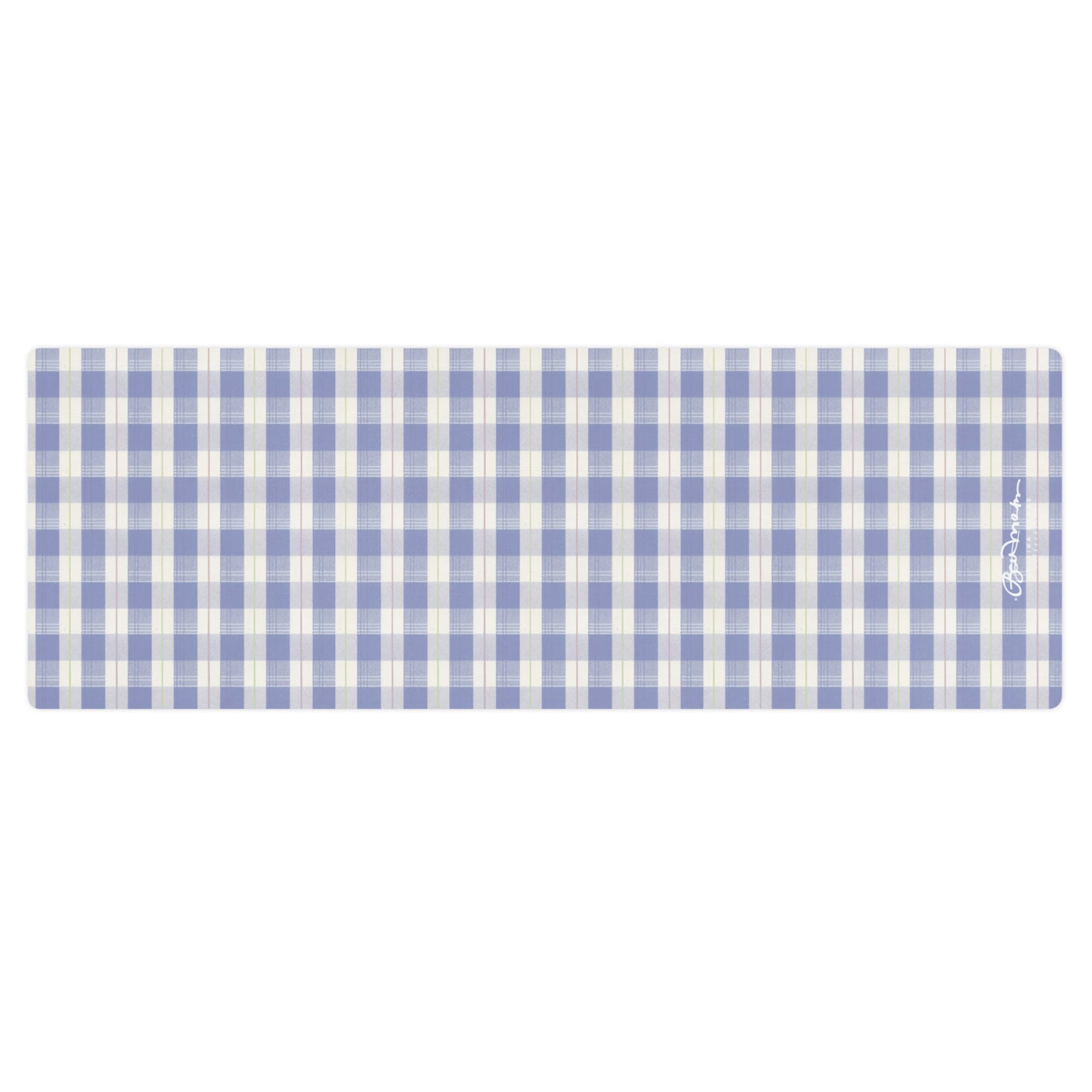 Navy Plaid Yoga Mat