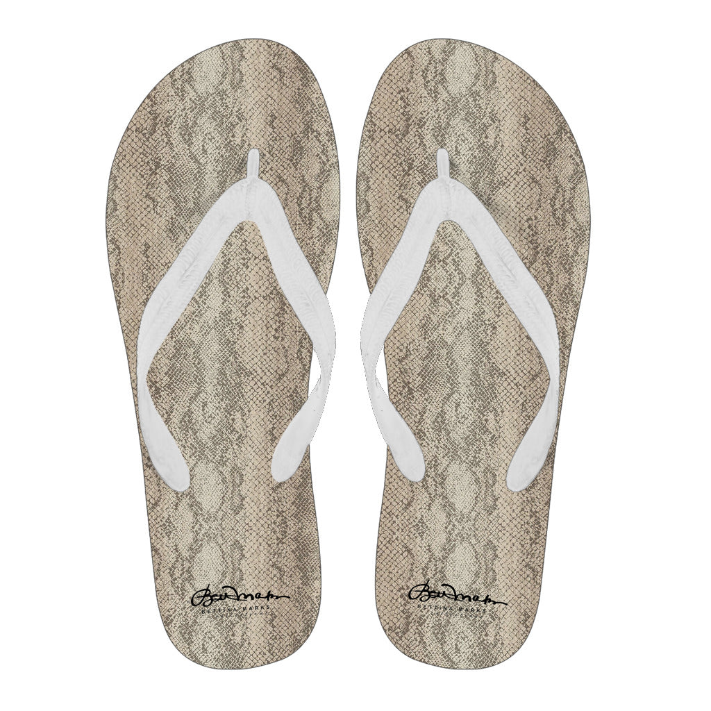 Snake Print Flip Flops
