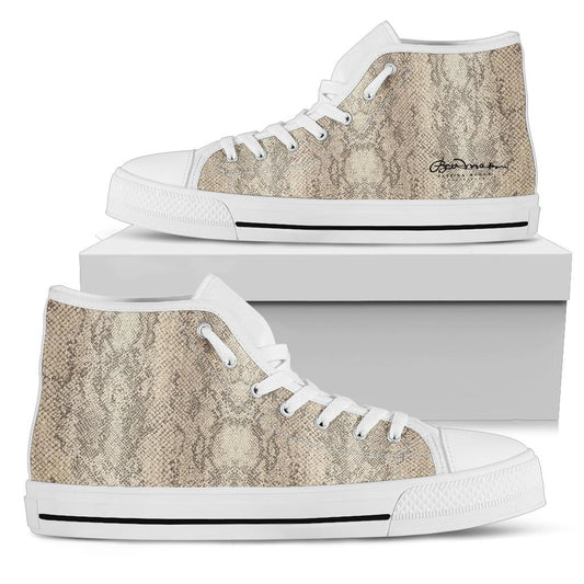 Snake Print High Top Sneakers