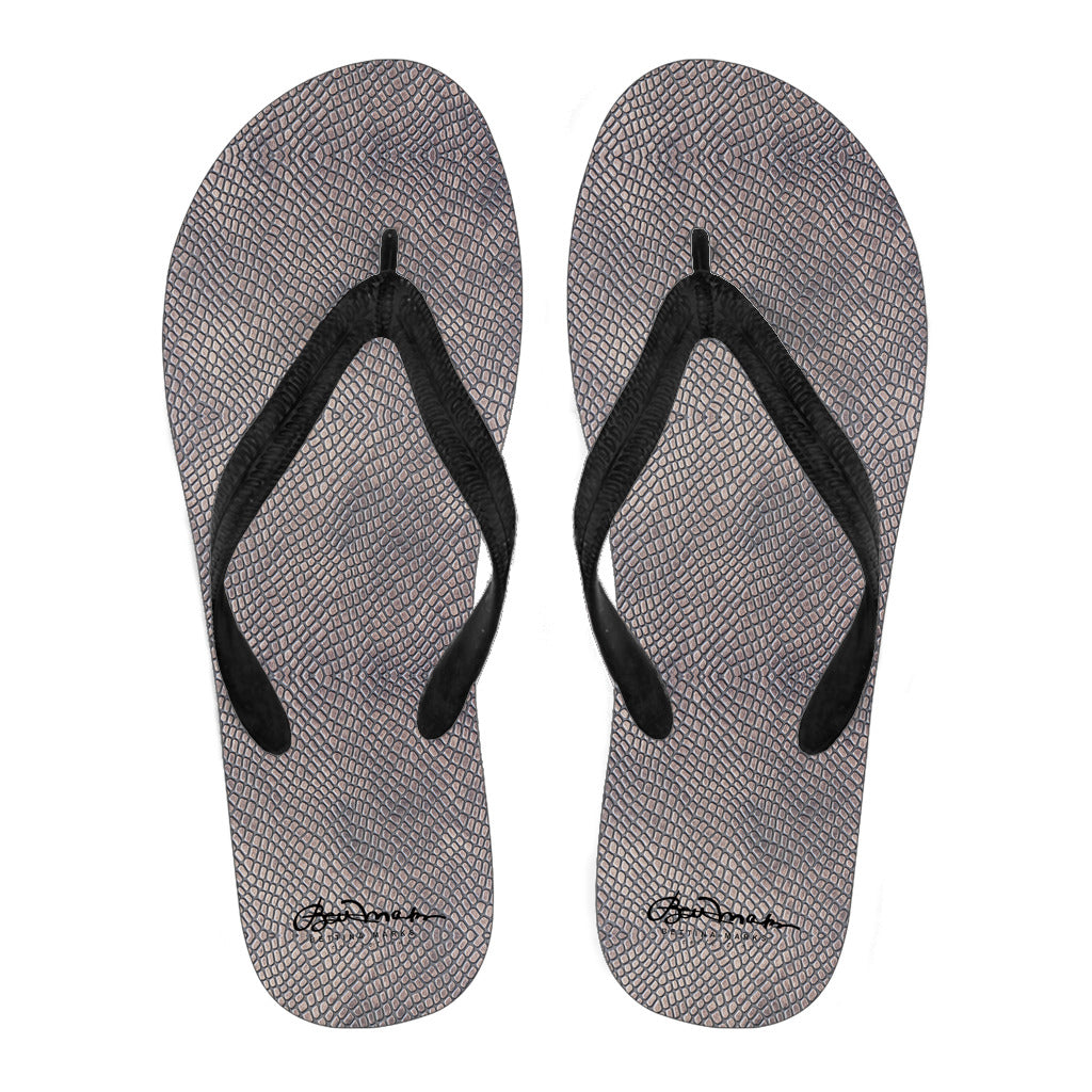 Croc Print Flip Flops