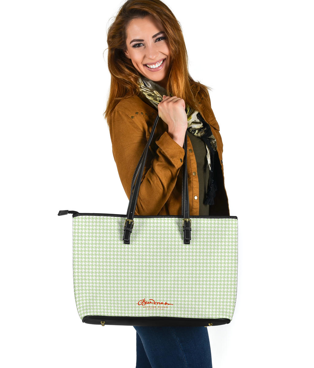 Butterfly Houndstooth Large Tote Bag