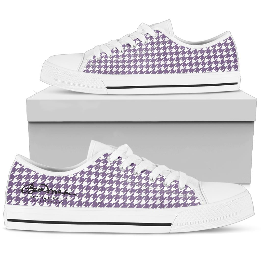 Lilac Houndstooth Low Top Sneakers