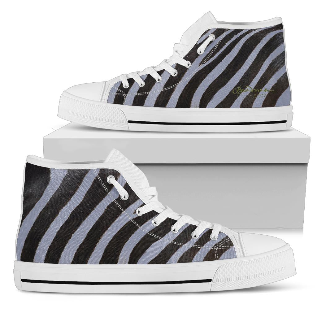 Grey Zebra High Top Sneakers