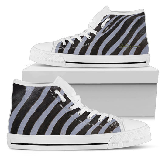 Grey Zebra High Top Sneakers