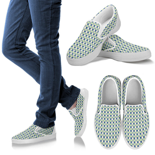 Checkerboard Plaid Slip On Sneakers