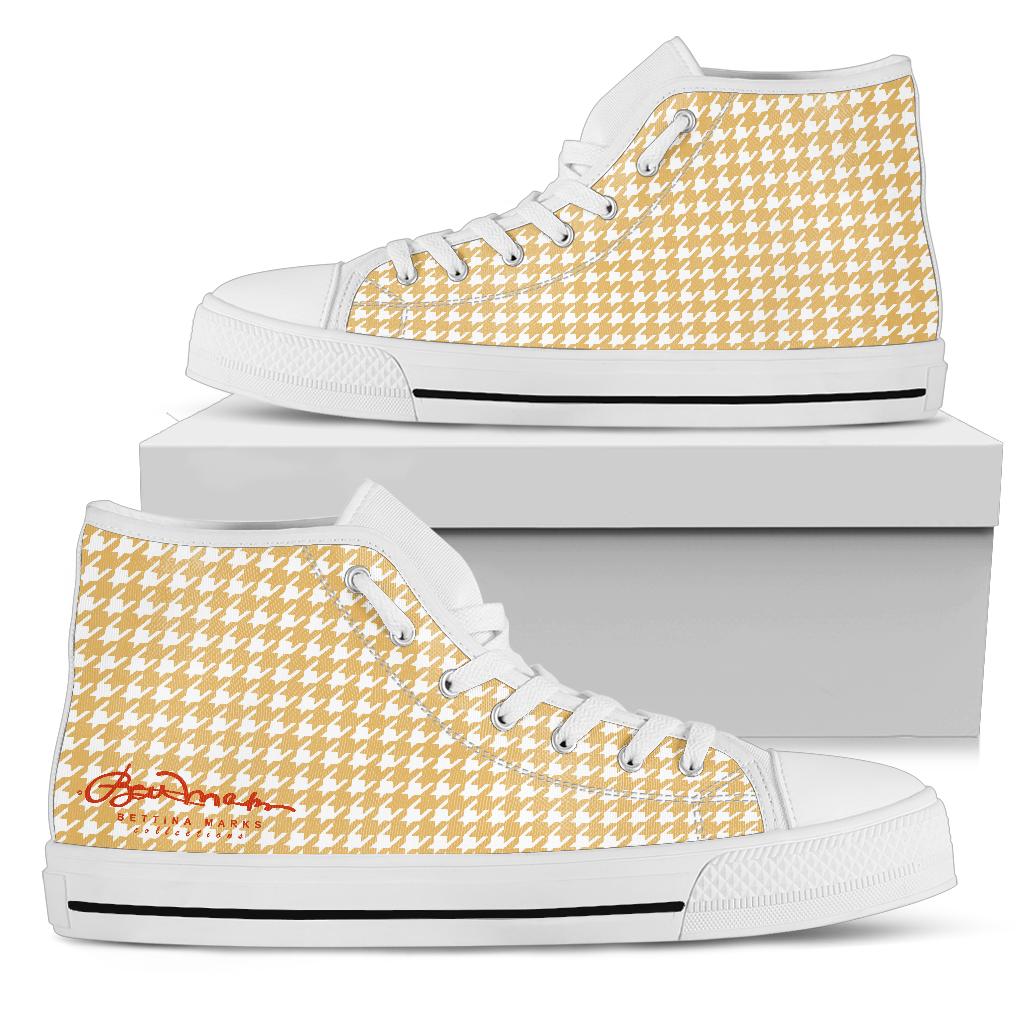 Banana Houndstooth High Top Sneakers