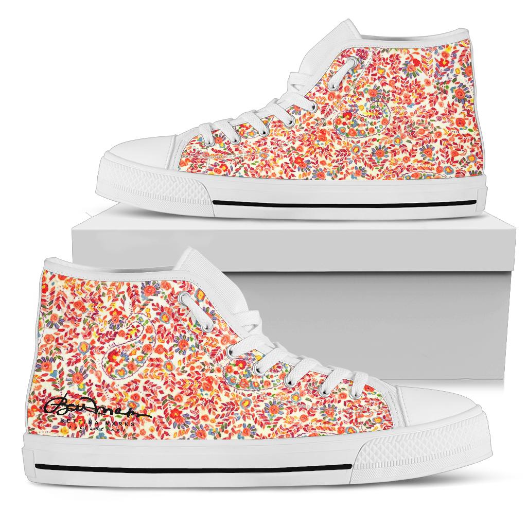 Retro Paisley High Top Sneakers