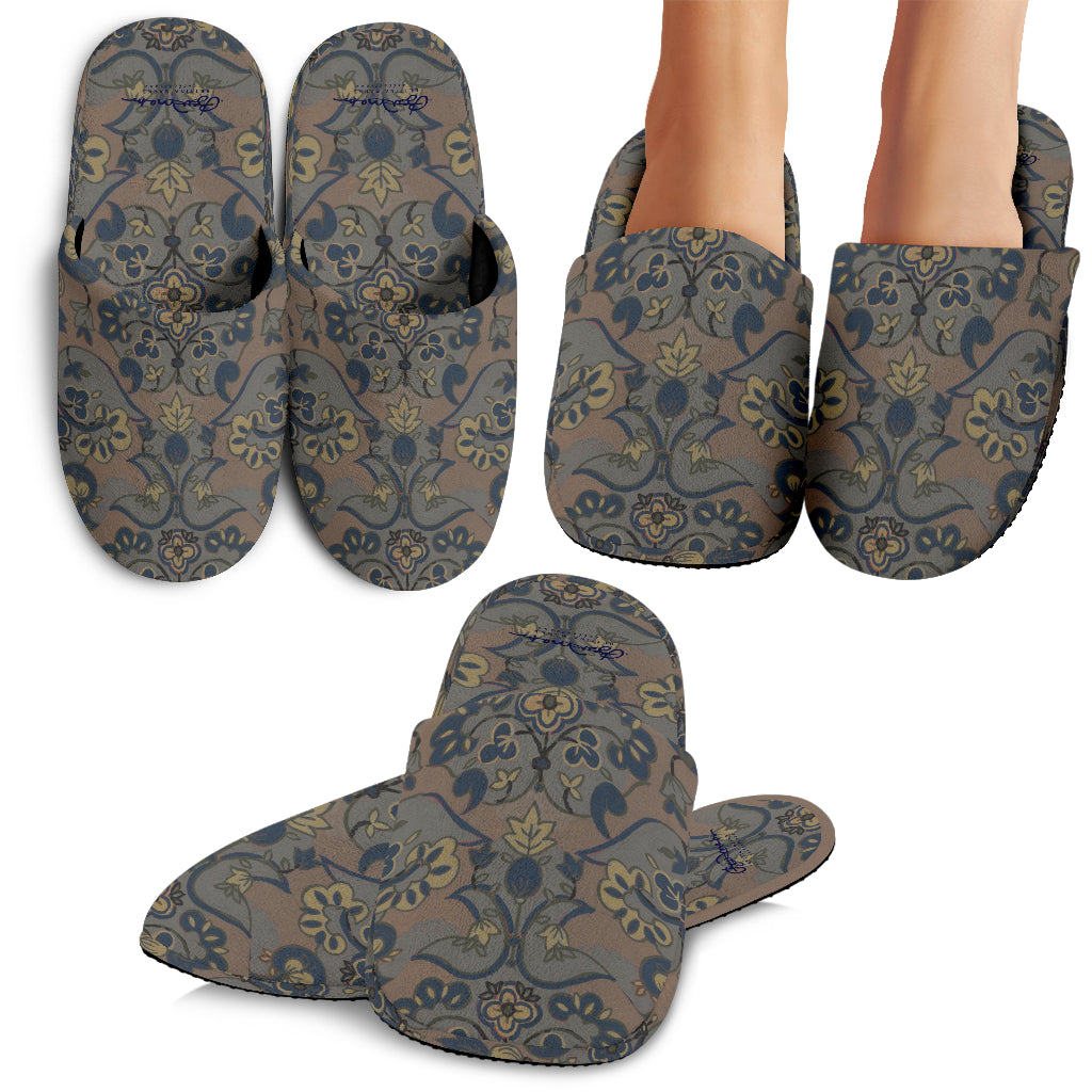 Not Quite Paisley On Light Brown Slipper
