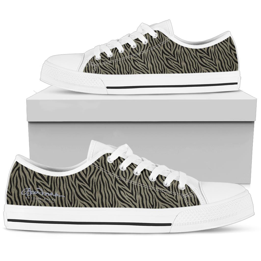Khaki Zebra Low Top Sneakers