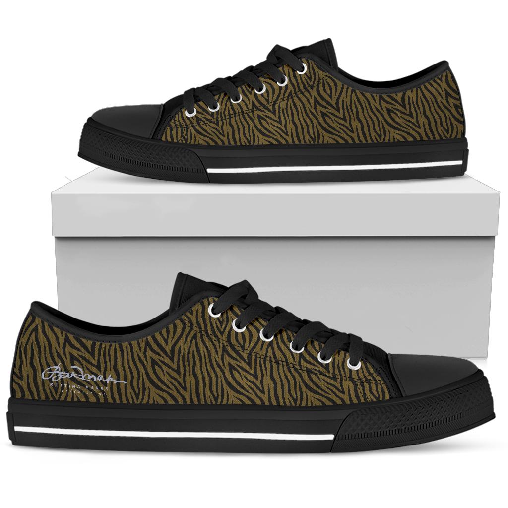 Olive Zebra Low Top Sneakers