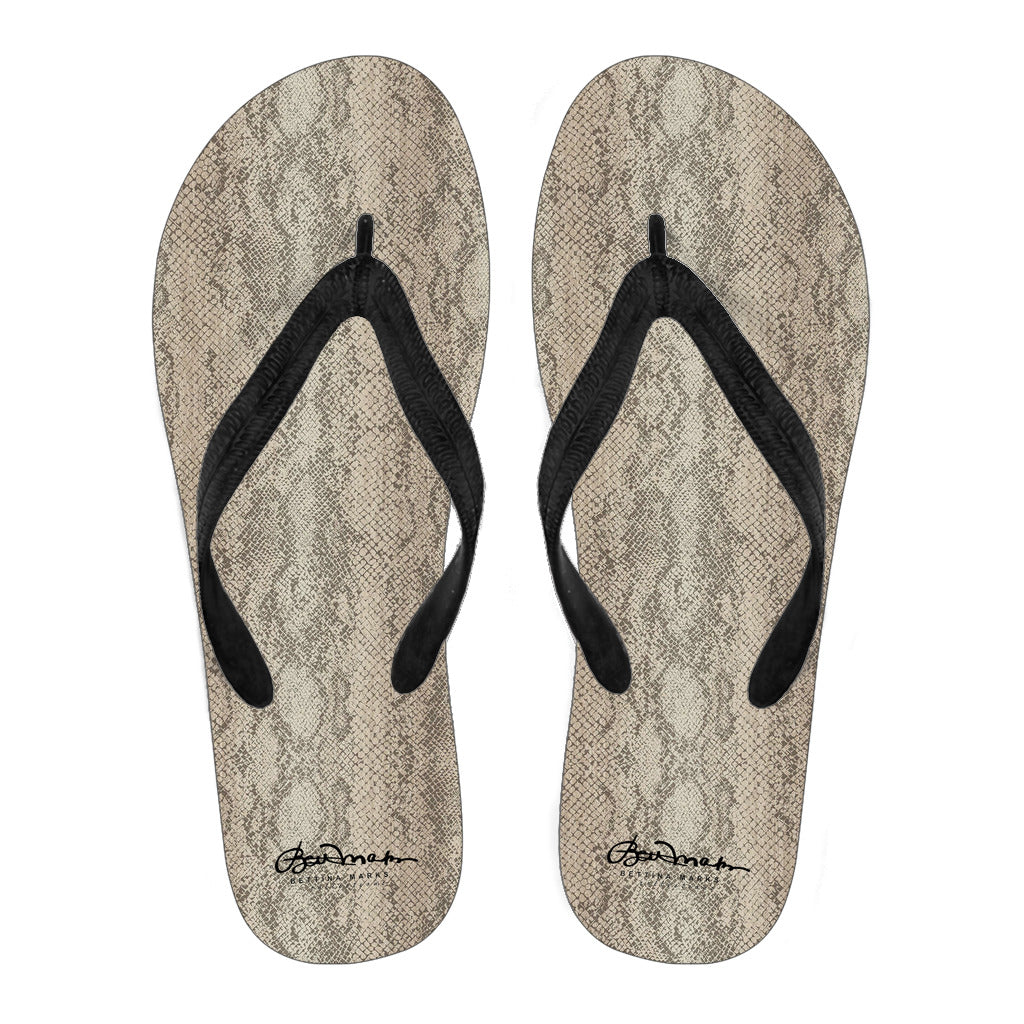 Snake Print Flip Flops