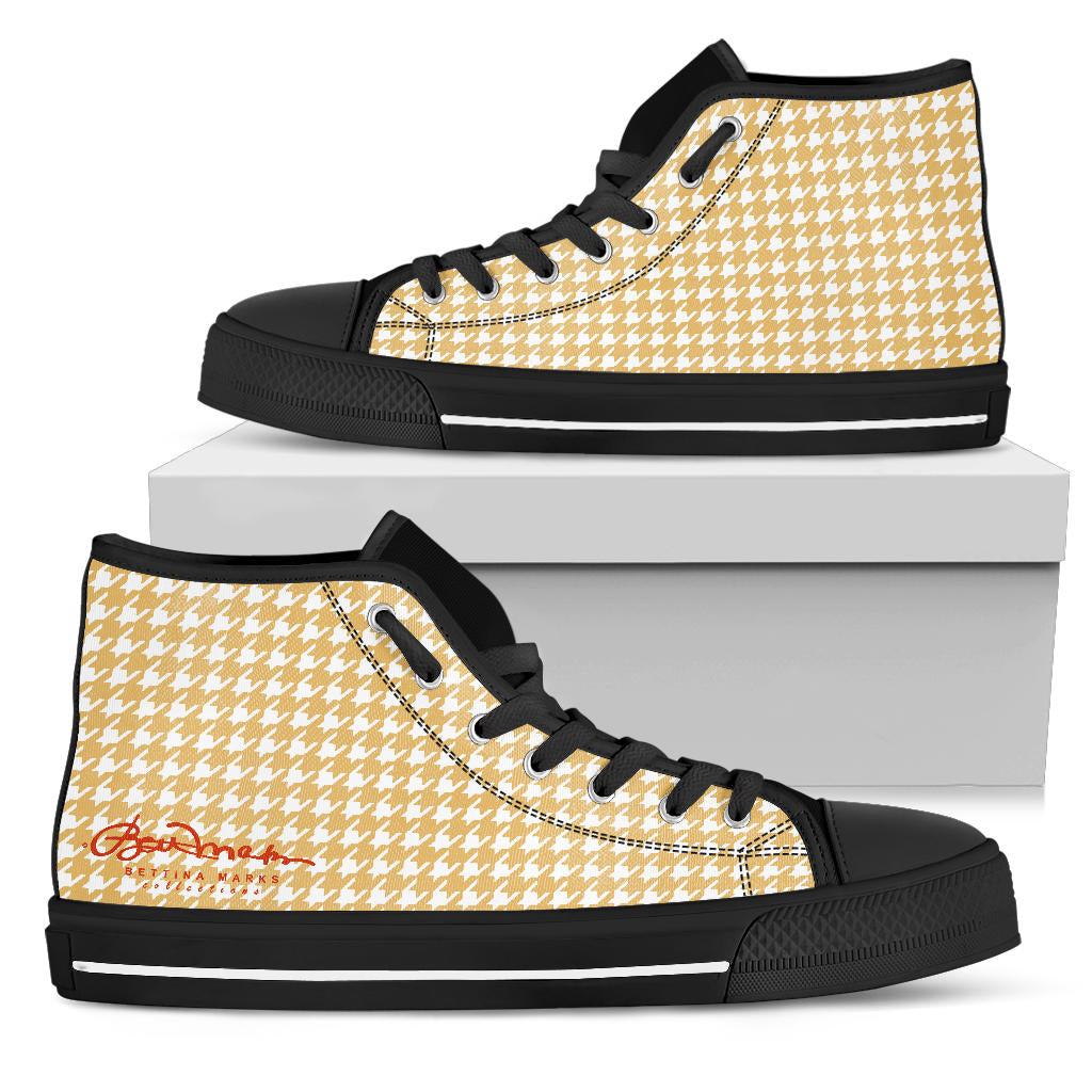 Banana Houndstooth High Top Sneakers