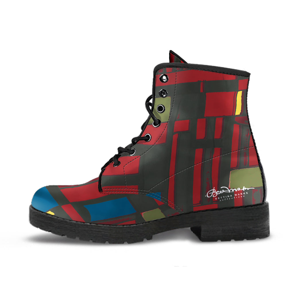 Spirited Geo Leather Boots (Vegan)