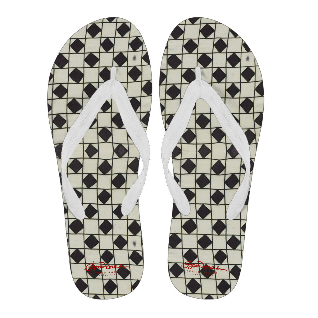 B&W Checkerboard Optical Flip Flops
