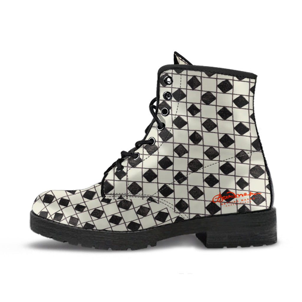 B&W Optical Leather Boots (Vegan)