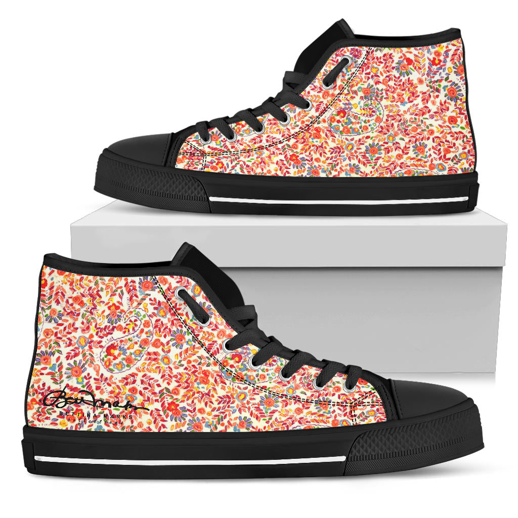 Retro Paisley High Top Sneakers