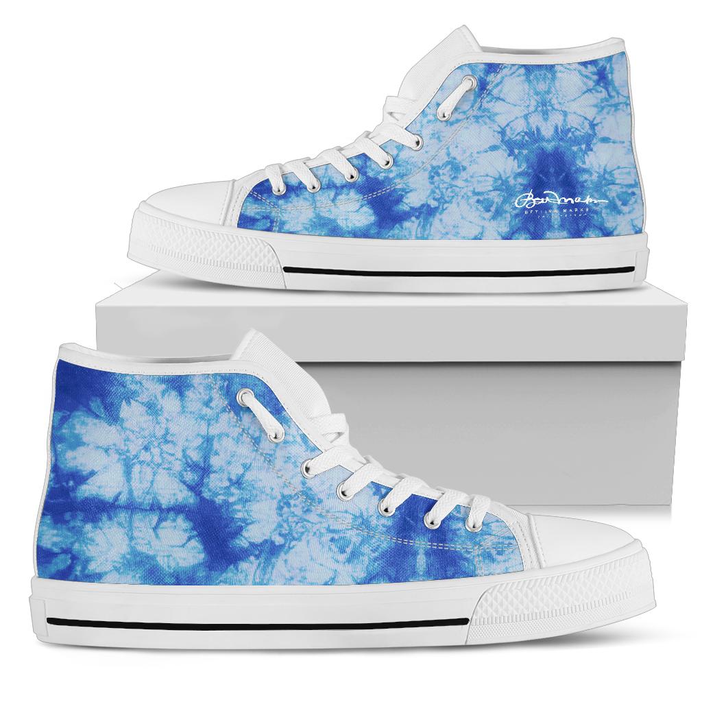 Blue Tie Dye High Top Sneakers