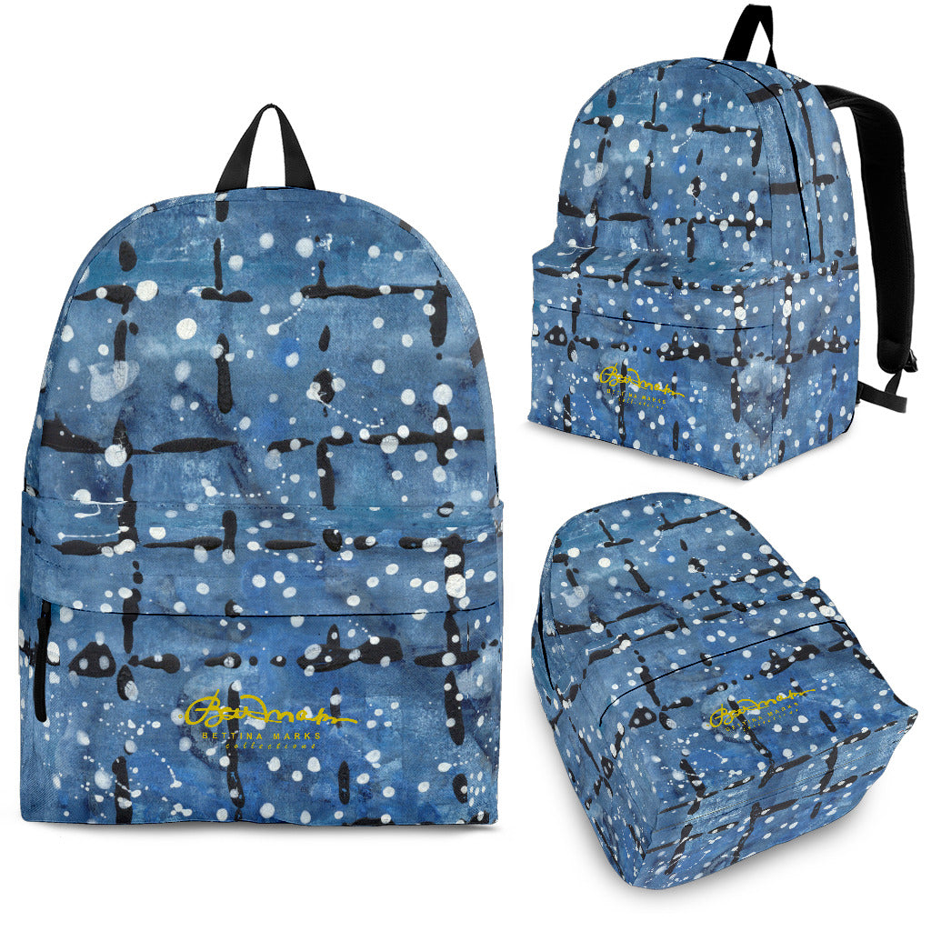 Blu&White Dotted Plaid Back Pack