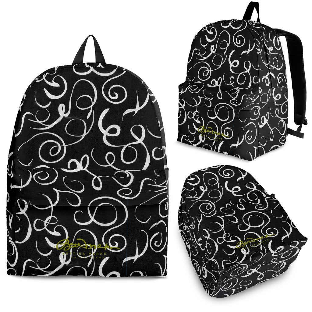 B&W Squiggles Back Pack