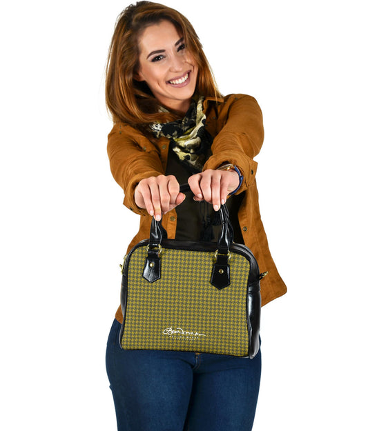 Olive Houndstooth HAND BAG W SHOULDER STRAP