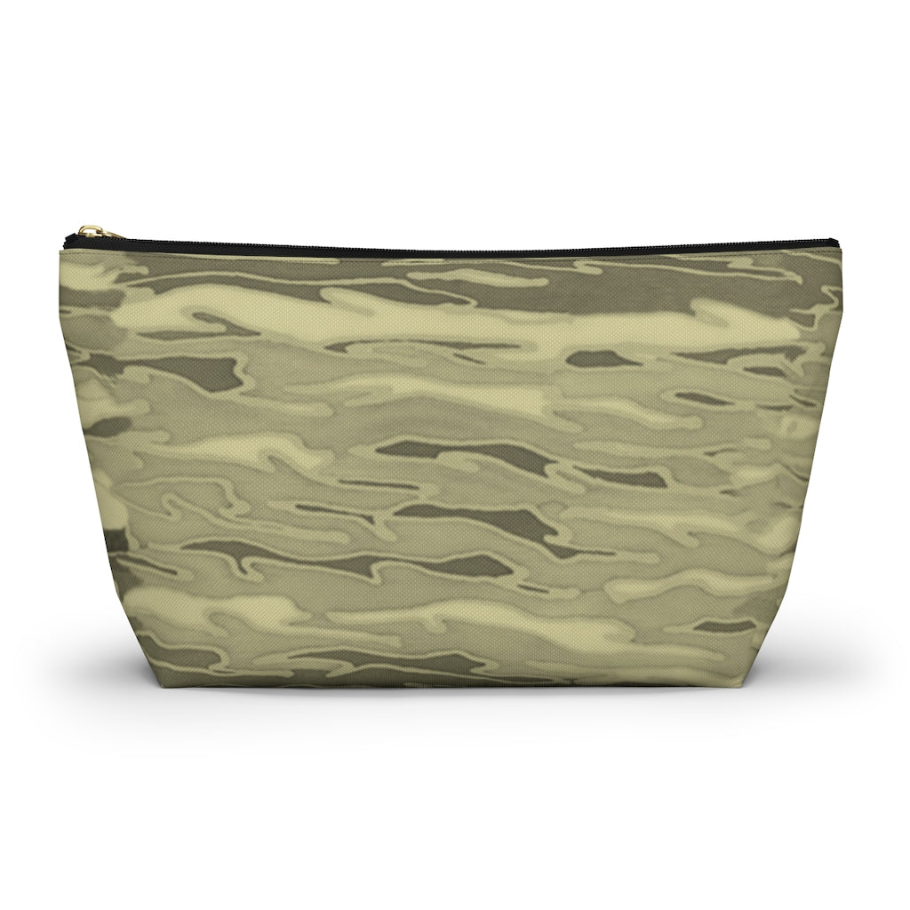 Khaki Lava Camouflage Accessory Pouch w T-bottom