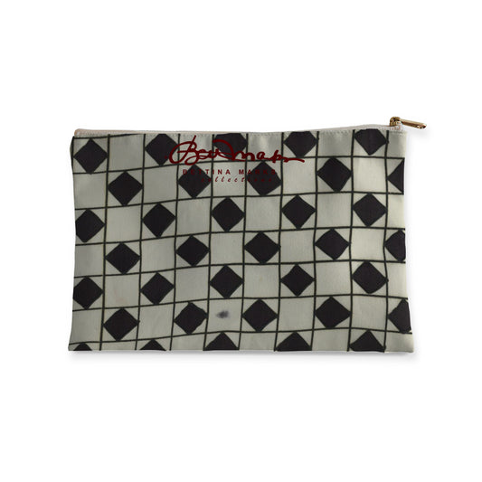 B&W Checkerboard Accessory Pouch Flat