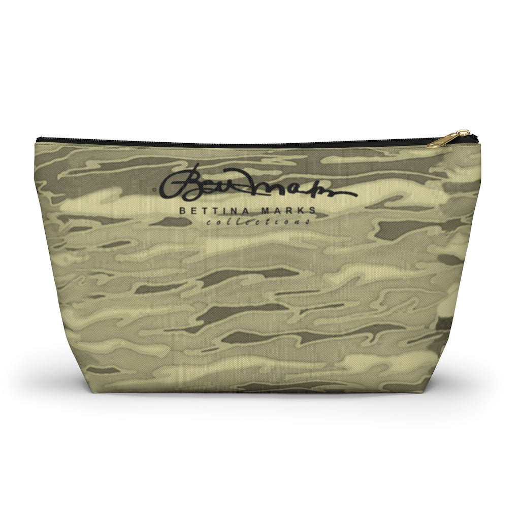 Khaki Lava Camouflage Accessory Pouch w T-bottom