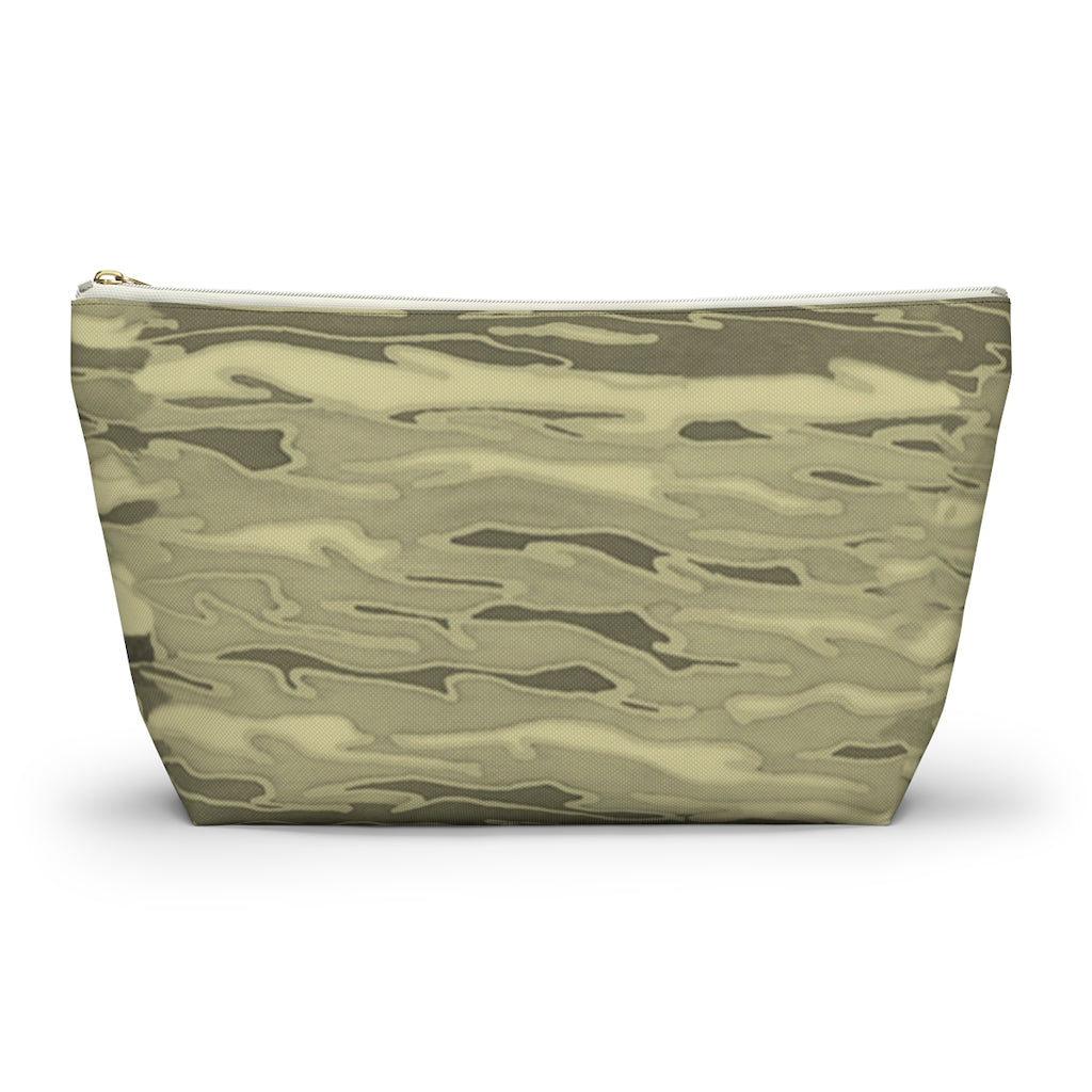 Khaki Lava Camouflage Accessory Pouch w T-bottom