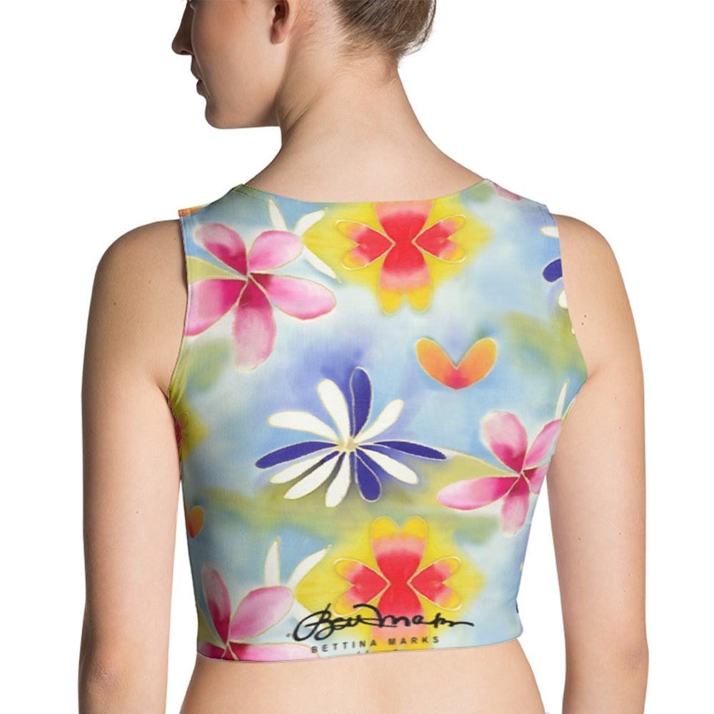 Sunrise Floral Fitted Crop Top