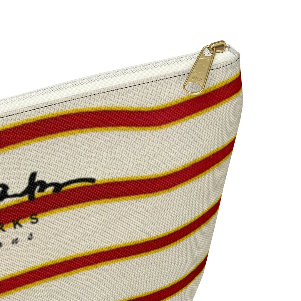 Red White Stripe Accessory Pouch w T-bottom