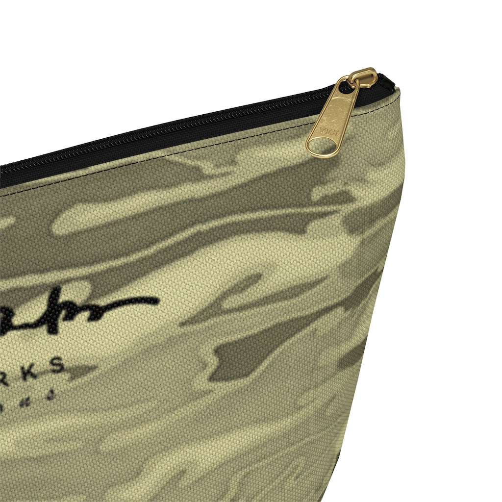 Khaki Lava Camouflage Accessory Pouch w T-bottom