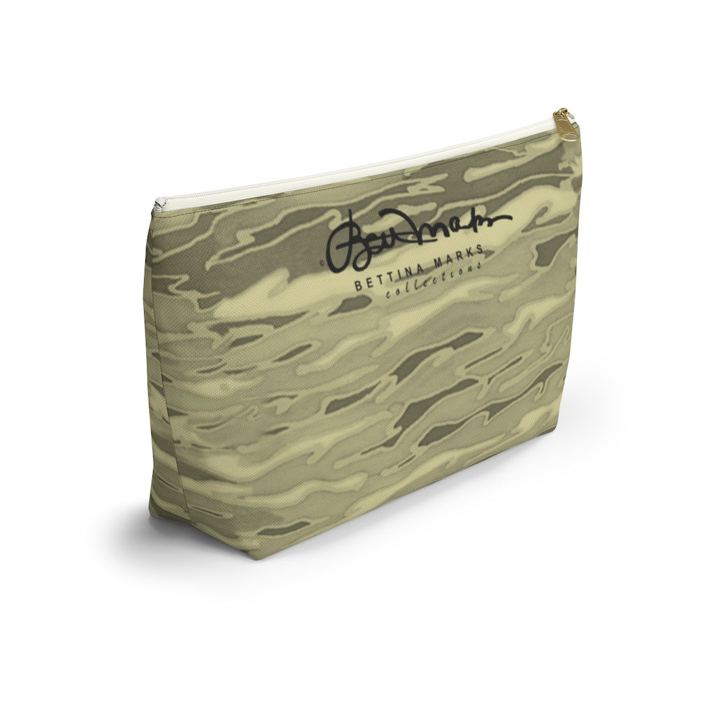 Khaki Lava Camouflage Accessory Pouch w T-bottom