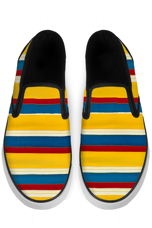 Riviera Stripe Red Slip On Sneakers - x