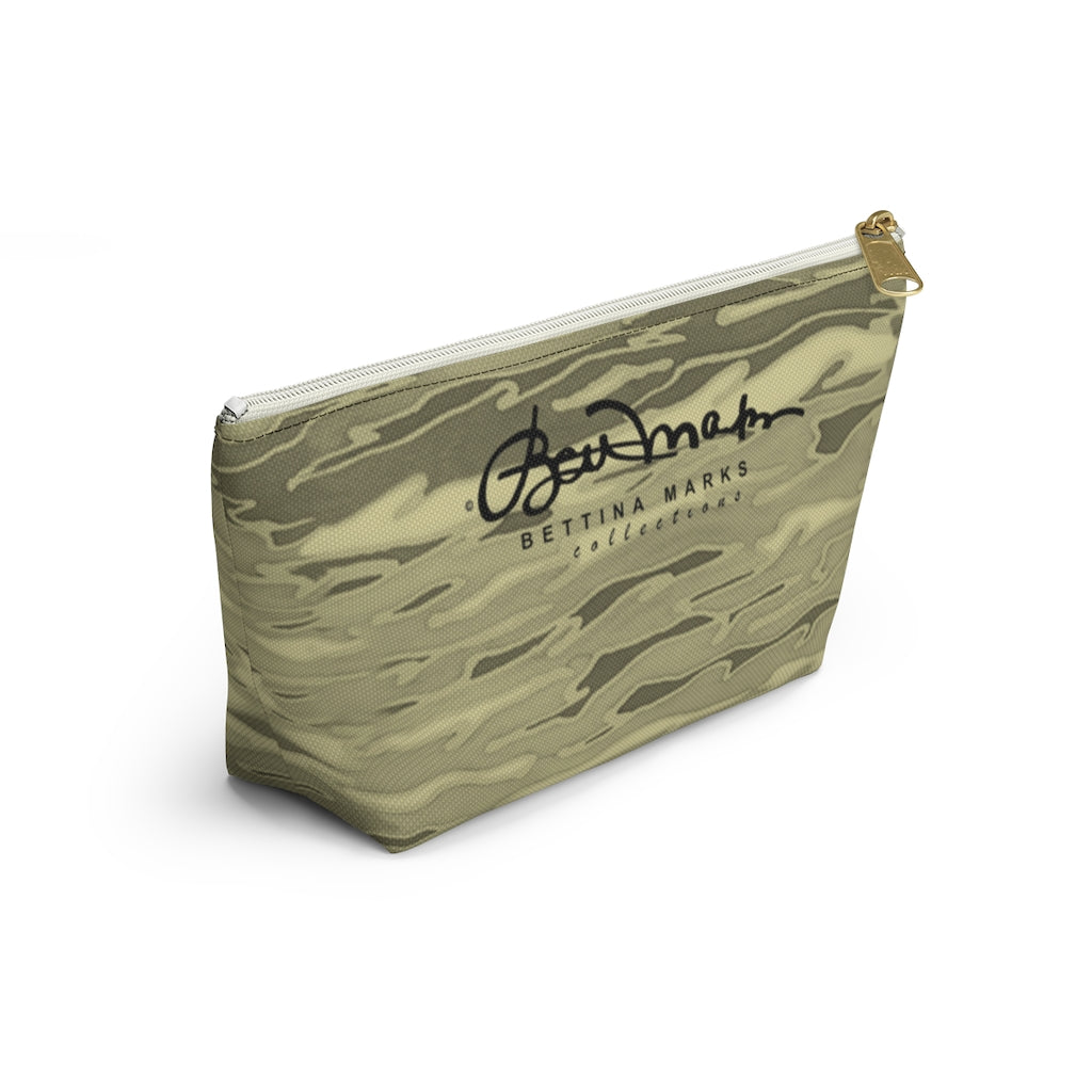 Khaki Lava Camouflage Accessory Pouch w T-bottom