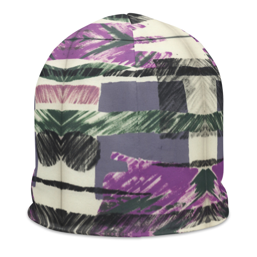 Abstract Collage All-Over Print Beanie