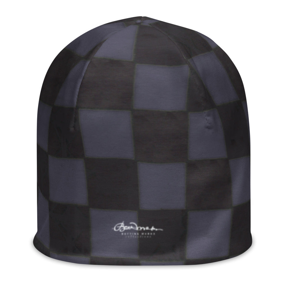 Slate Checkerboard All-Over Print Beanie