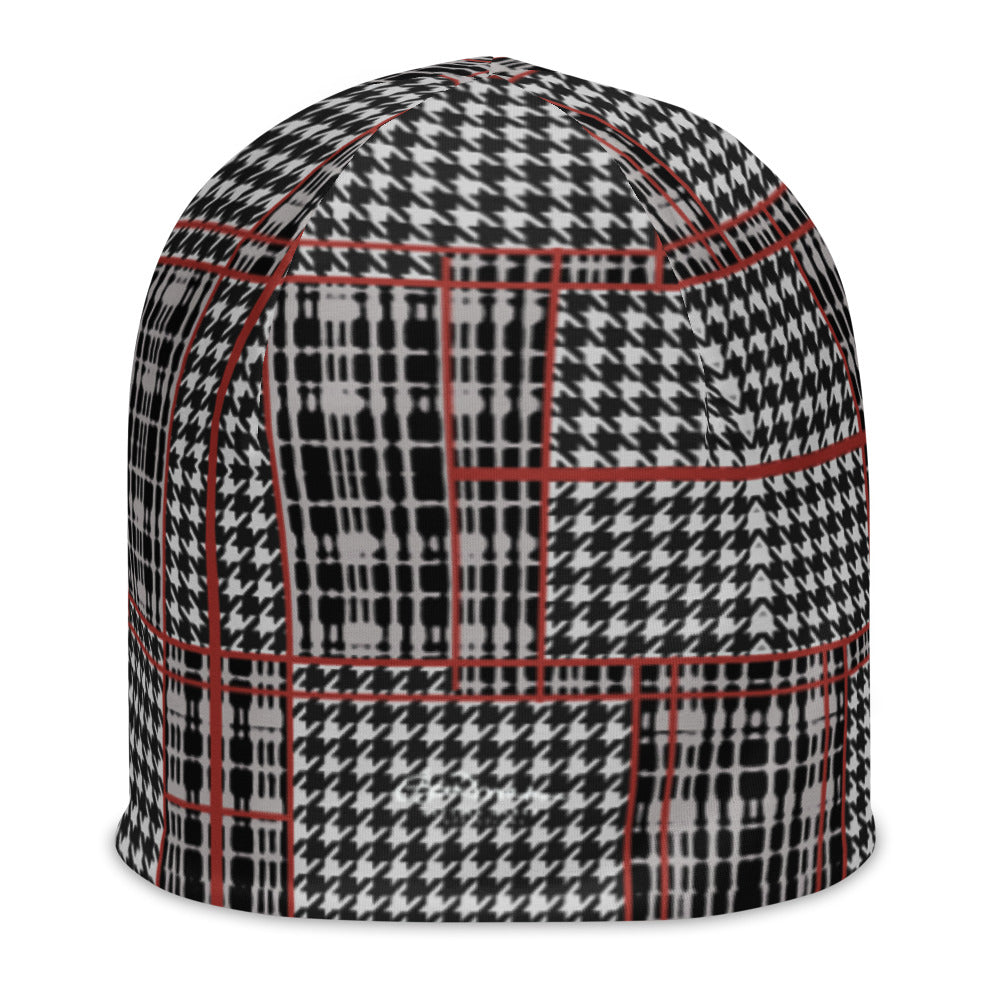 Plaid Houndstooth All-Over Print Beanie