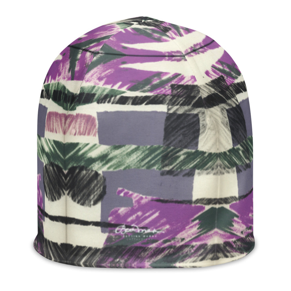 Abstract Collage All-Over Print Beanie